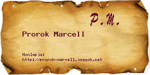 Prorok Marcell névjegykártya